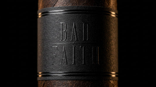Free Agent cigar band, embossed Bad Faith wordmark
